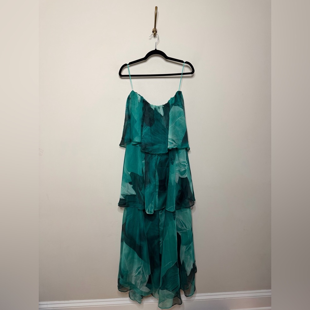 Petal & Pup Bloom Strapless Maxi Dress in Green Floral - Picture 6 of 6